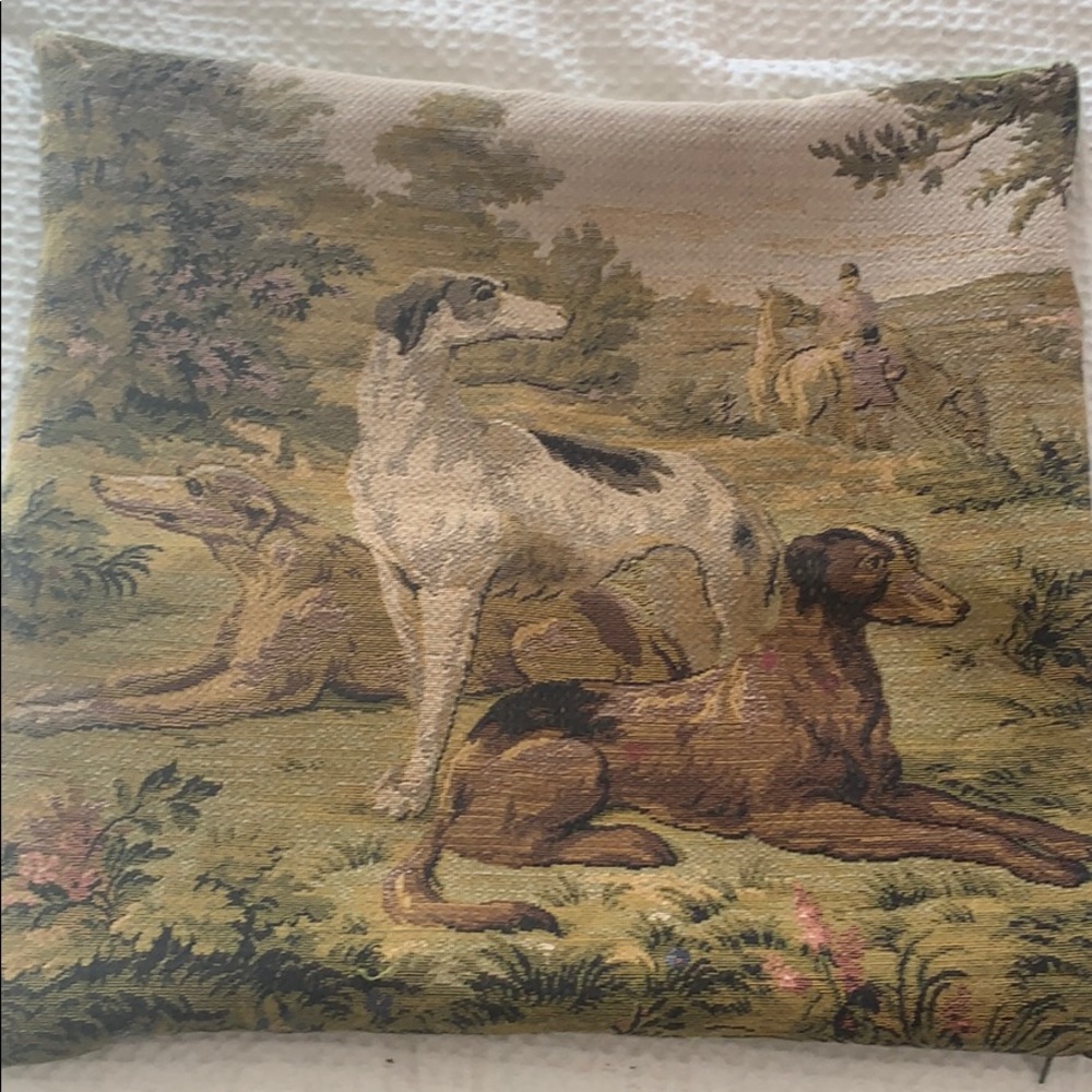 Antique 16” x 16” tapestry pillow cover